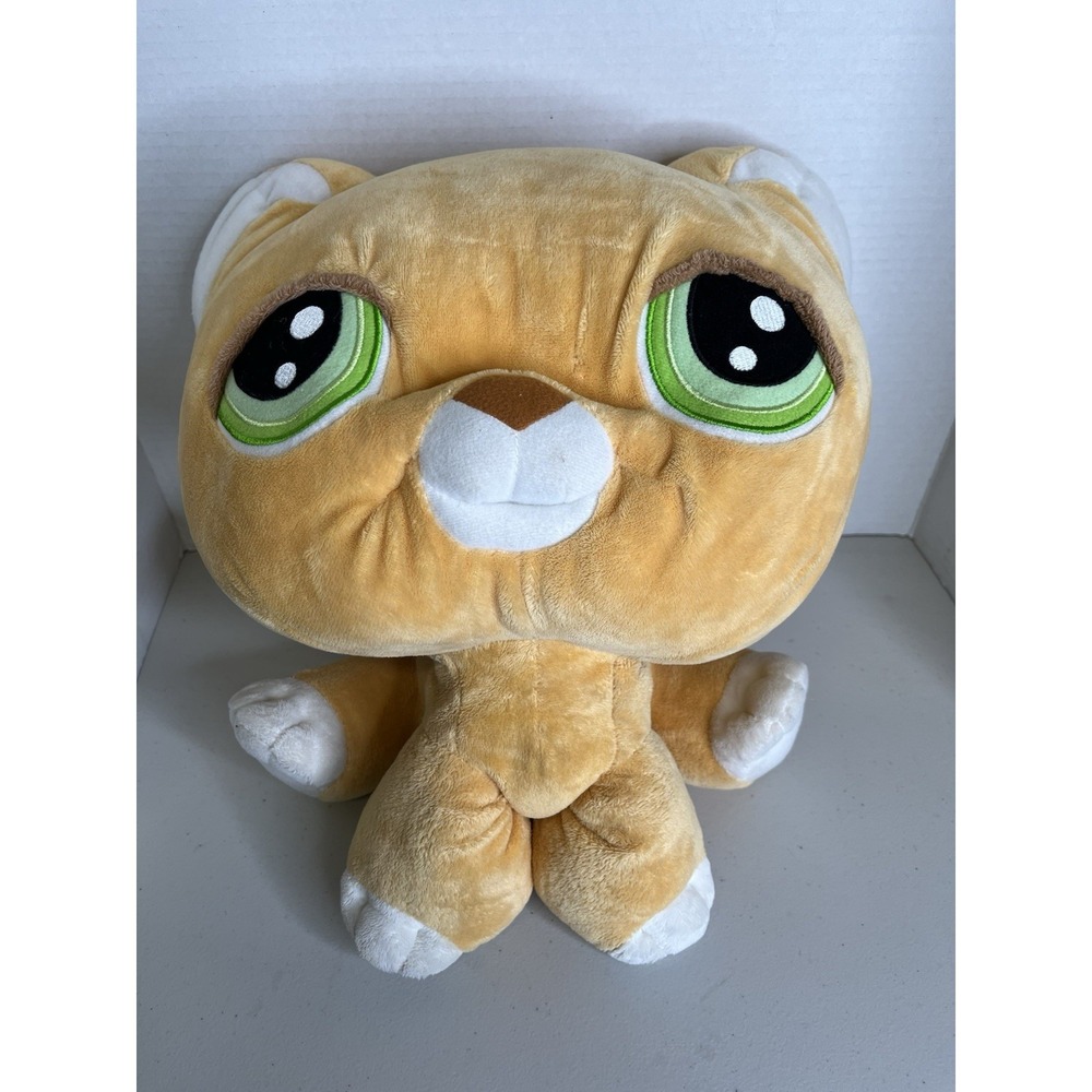 Littlest Pet Shop Plush Kitty Cat 15" Yellow Orange Green 51725-50698 LPS Hasbro